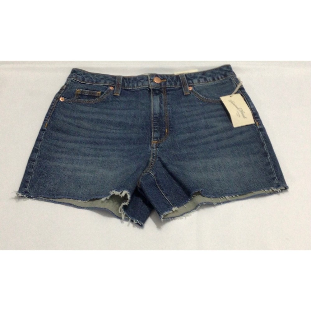 Universal Thread Women Vintage Midi Shorts Dark Wash Raw Hem Denim Size 8/29R